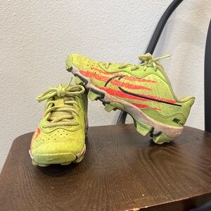 Nike Kids neon Green and orange baseball softball cleats